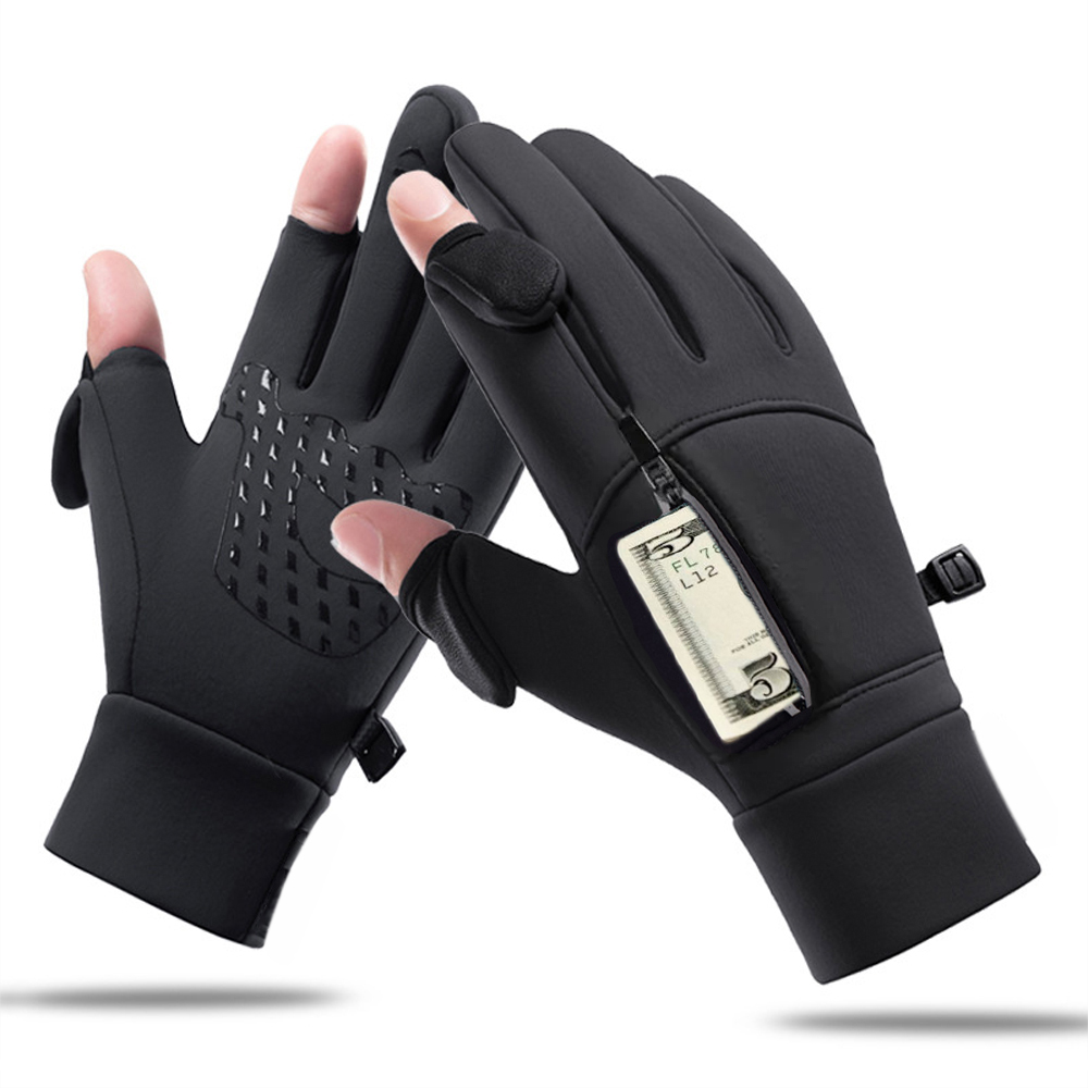 Spearfishing Glove - 冬用暖かい手袋 フリップオーバー 2本指露出手袋 手袋 サイクリング スキー
