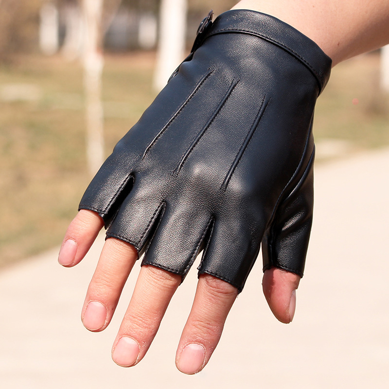 Spearfishing Glove - Pu レザー指なし手袋男性女性フィットネススポーツボタンストリートダンス屋外釣り戦術四季サイクリング手袋