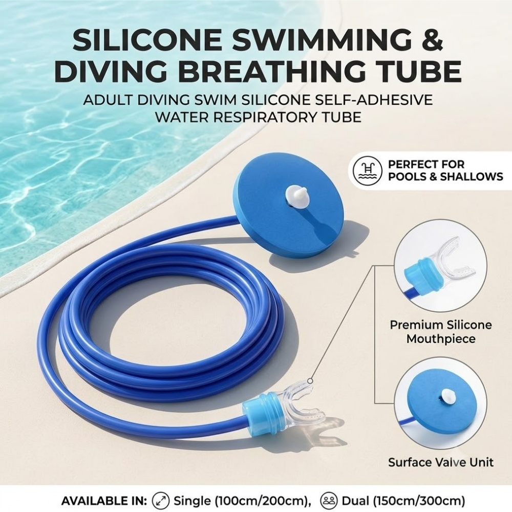 Aquatic Diving - 大人用ダイビング水泳シリコン水呼吸チューブ柔軟な表面シュノーケリング呼吸器ライン水中呼吸ホース