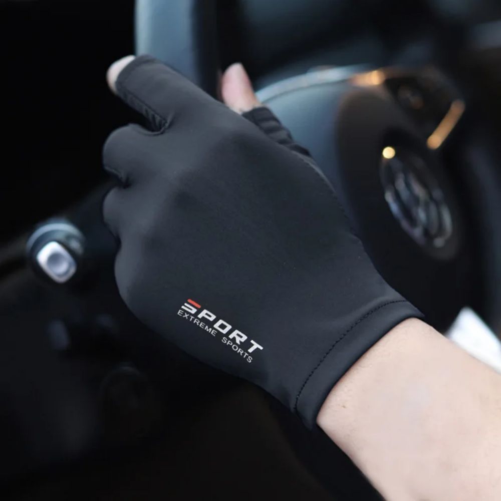 Spearfishing Glove - アイスシルクハーフフィンガーサイクリンググローブ 男女兼用 アウトドアスポーツ フィットネス ドライビング フィッシング