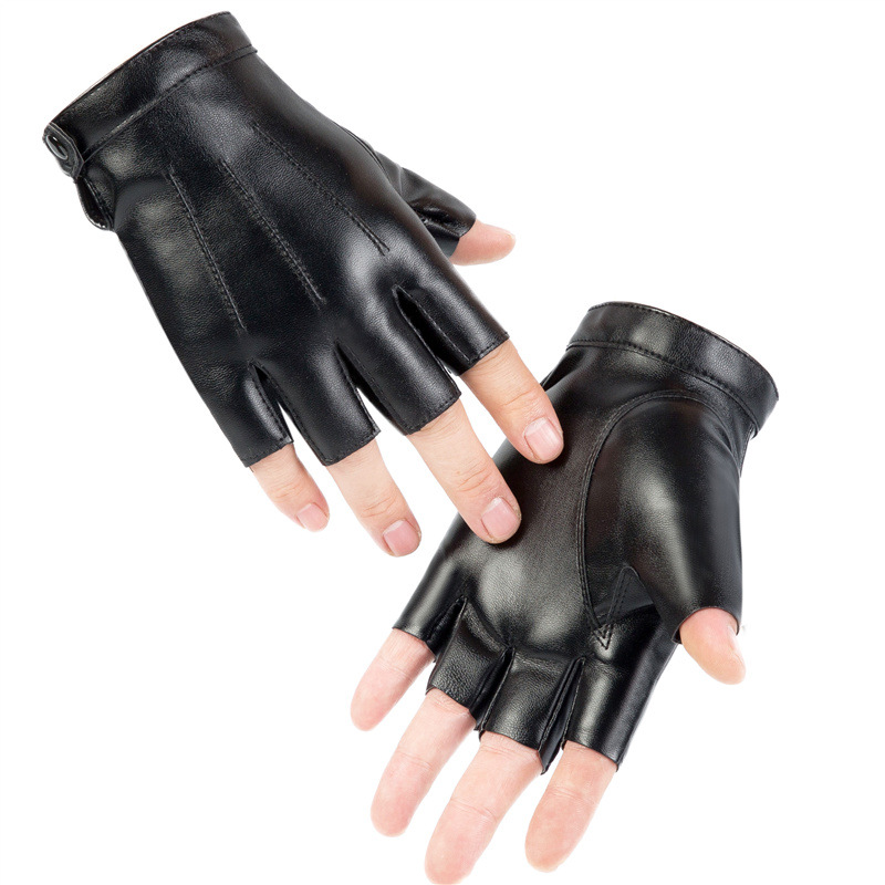 Pu レザー指なし手袋男性女性フィットネススポーツボタンスト - Spearfishing Glove のレビューと価格
