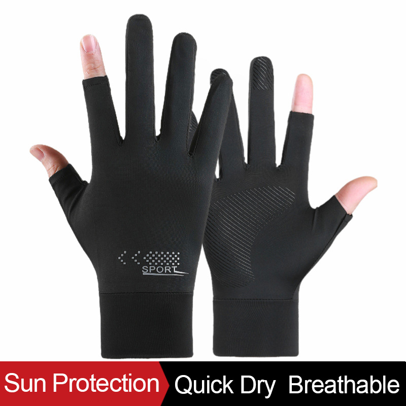 日焼け止め手袋男性用サイクリング釣り運転夏冷却二本指カットタ - Spearfishing Glove のレビューと価格
