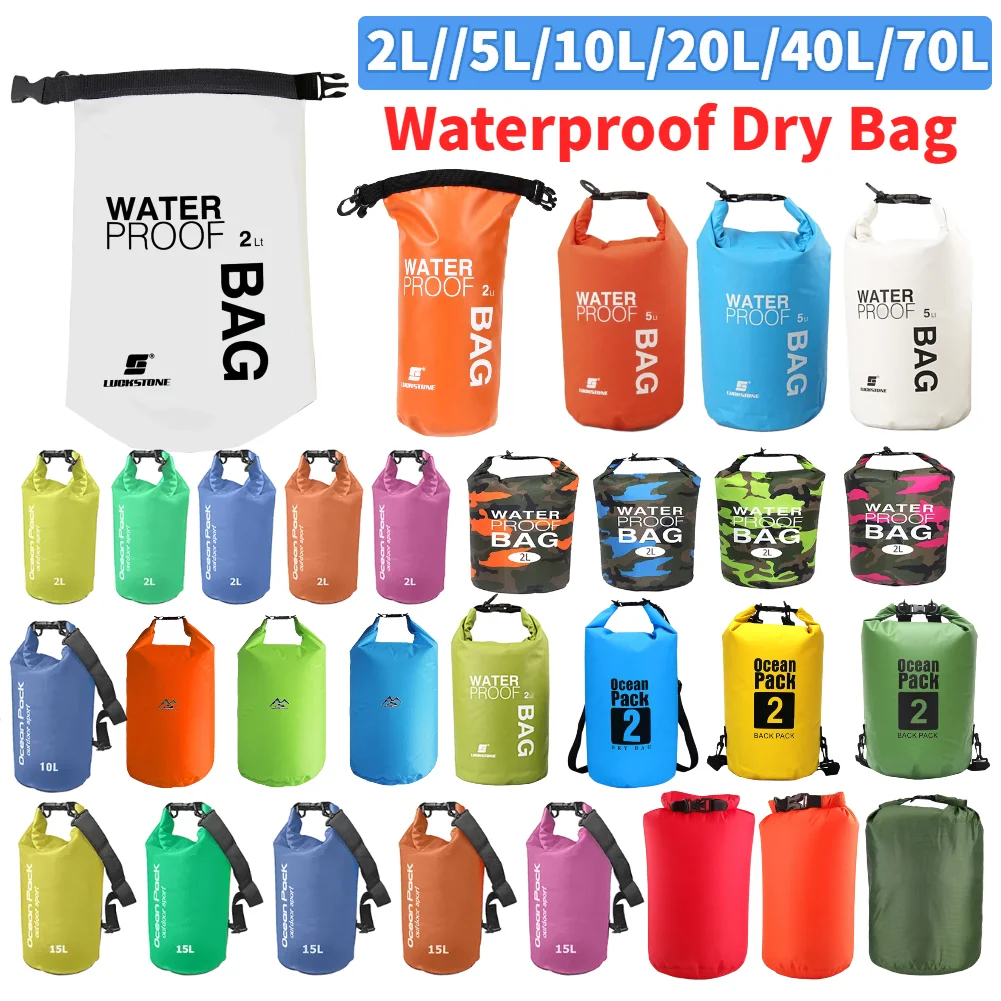 2L/5L/10L/20L/40L PVC防水ドライバッグ  - Dry Bag Roll Top のレビューと価格
